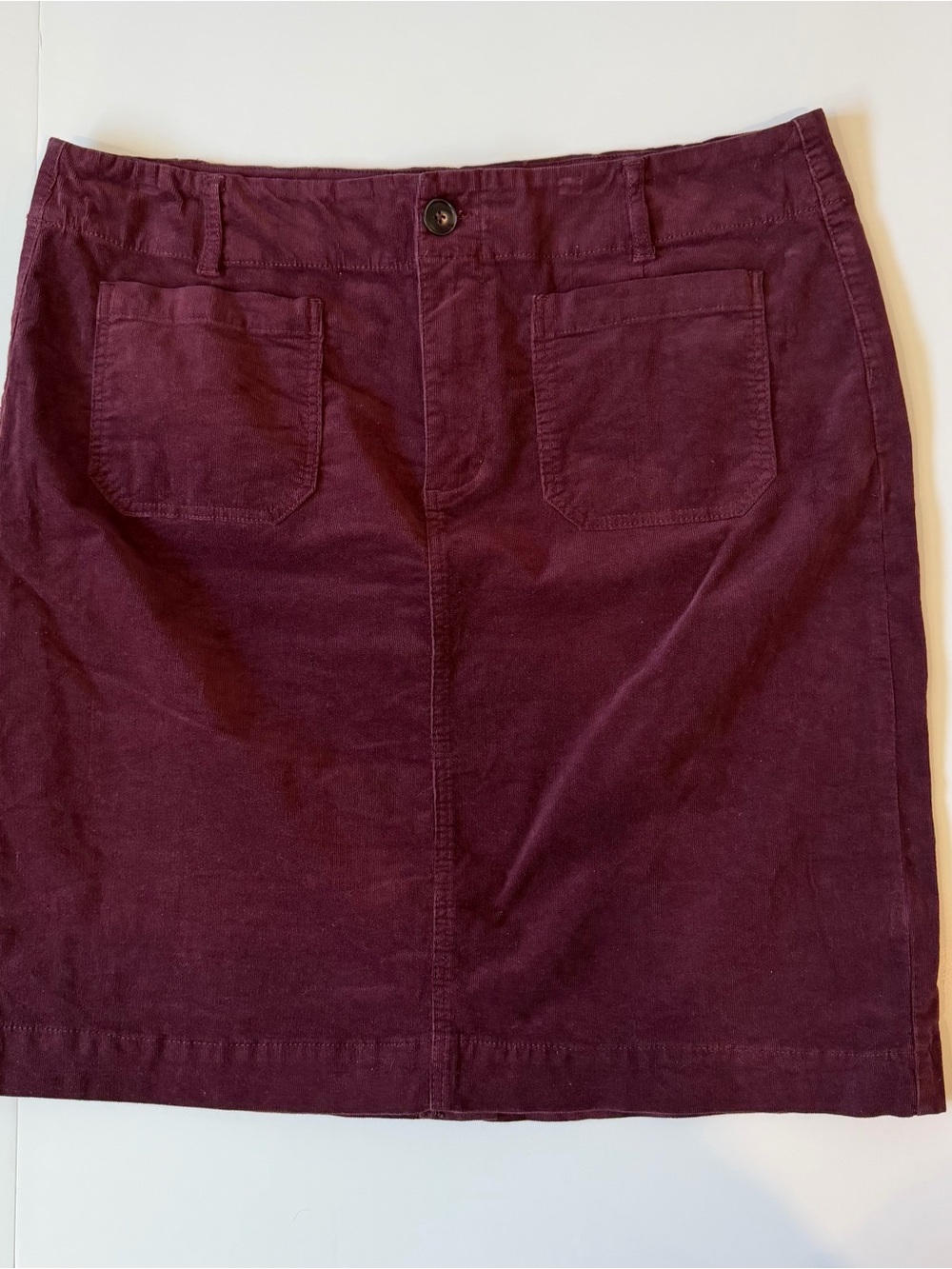 Tribal Deep Purple Mini Corduroy Skirt with Front Pockets